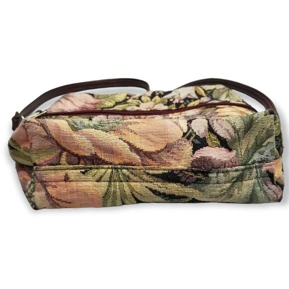 Vintage Crossbody Floral Tapestry Bag Zipper Pocket Nature Goblin Fairy - Picture 7 of 9